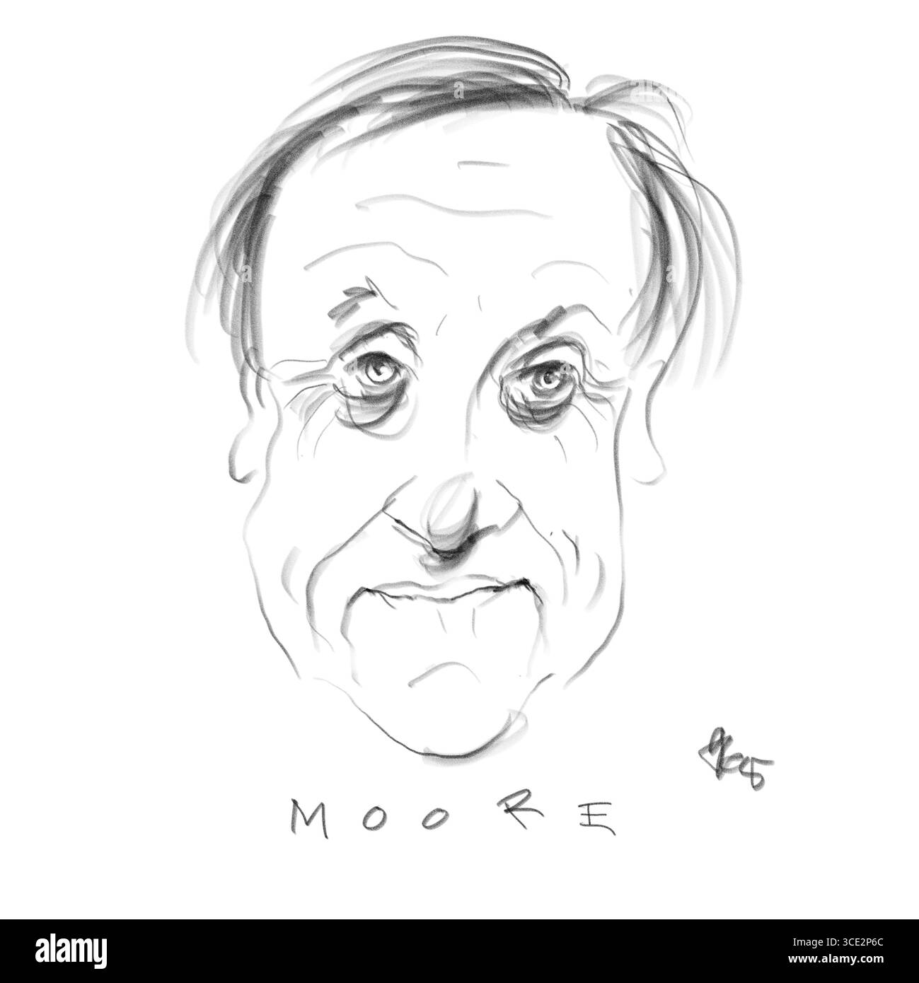Crayon Portrait de l'écrivain Brian Moore Banque D'Images Crayon Portrait de l'écrivain Brian Moore Banque D'Images