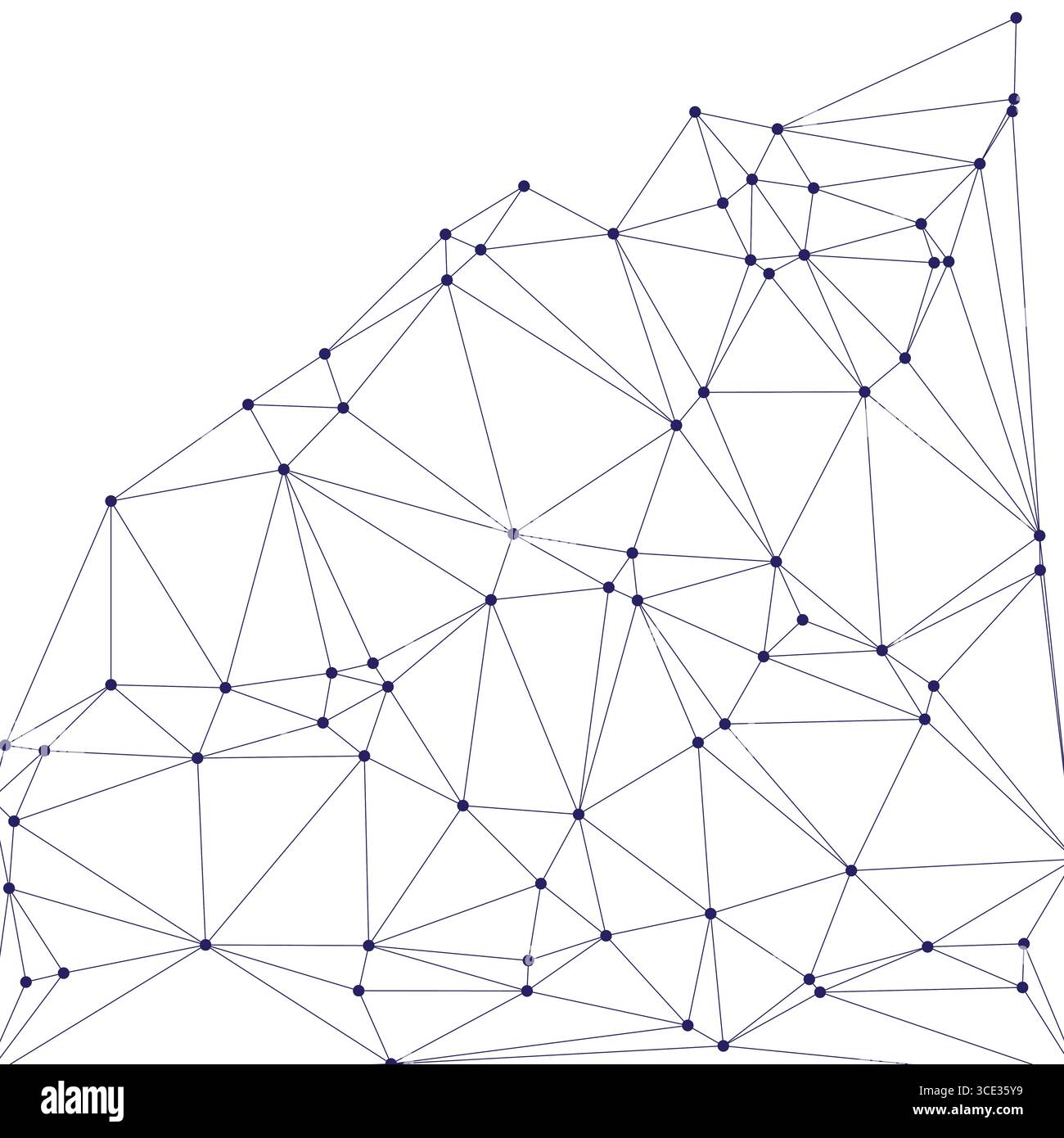 Fond de connexion réseau global pour la conception de bannière. Fond de ligne abstrait avec des points et des lignes de connexion. Réseau de connexion point polygone social Illustration de Vecteur