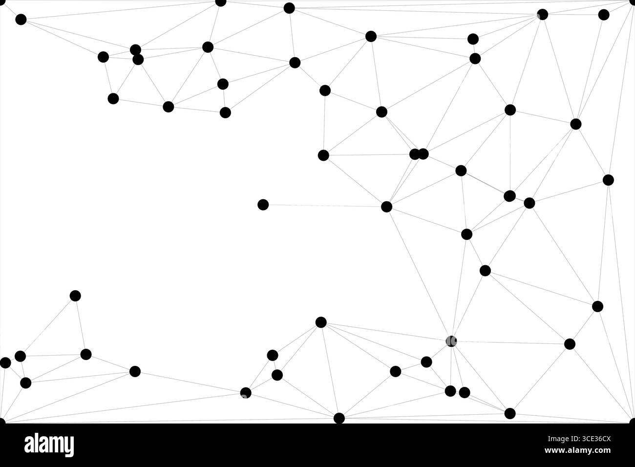 Fond de connexion réseau global pour la conception de bannière. Fond de ligne abstrait avec des points et des lignes de connexion. Réseau connectant point polygon social Illustration de Vecteur