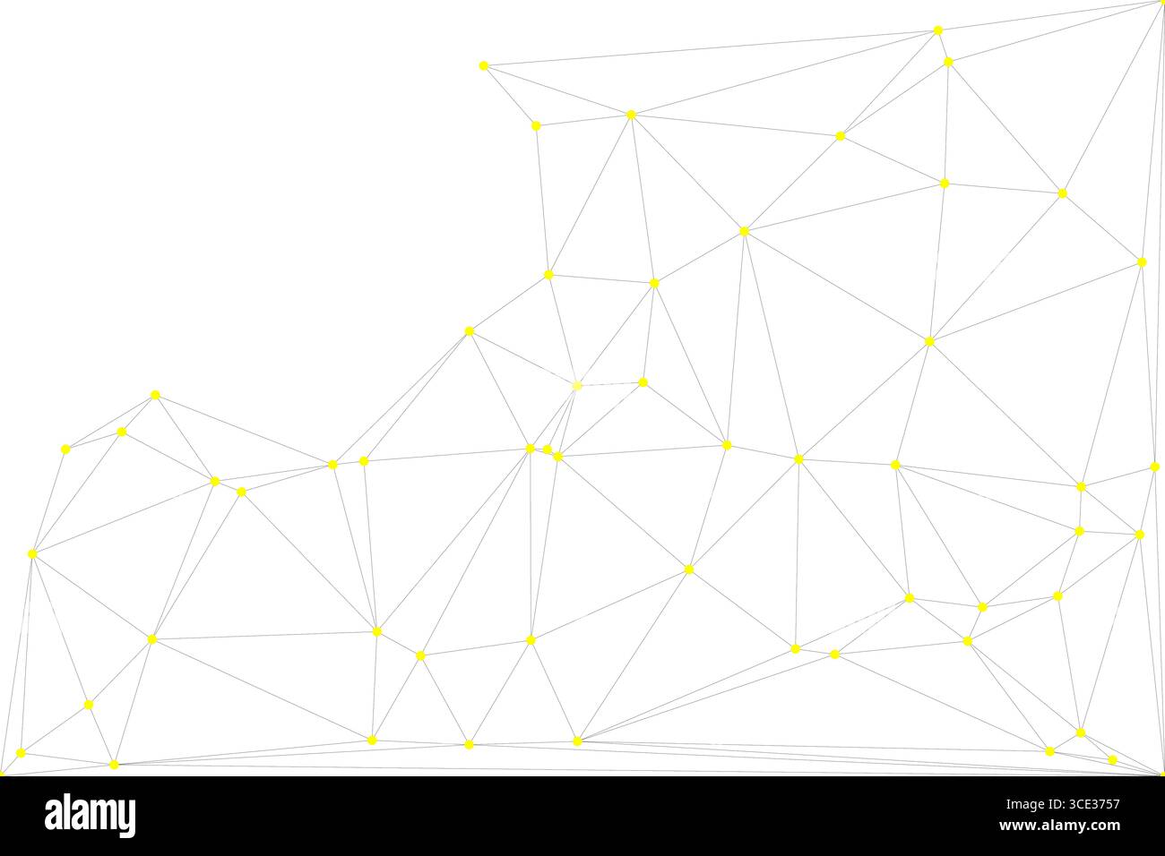 Fond de connexion réseau global pour la conception de bannière. Fond de ligne abstrait avec des points et des lignes de connexion. Réseau connectant point polygon social Illustration de Vecteur