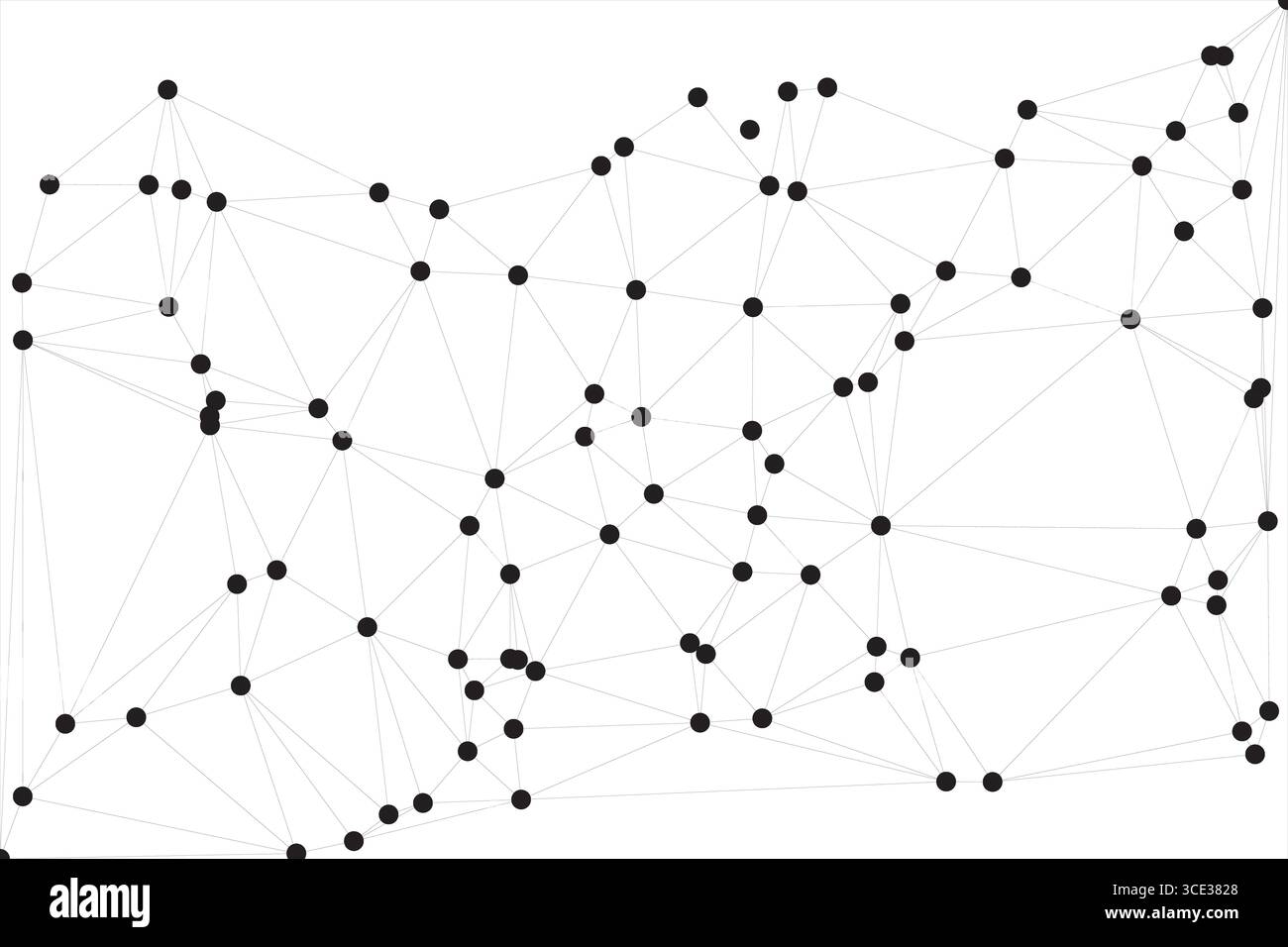 Fond de connexion réseau global pour la conception de bannière. Fond de ligne abstrait avec des points et des lignes de connexion. Réseau de connexion point polygone social Illustration de Vecteur