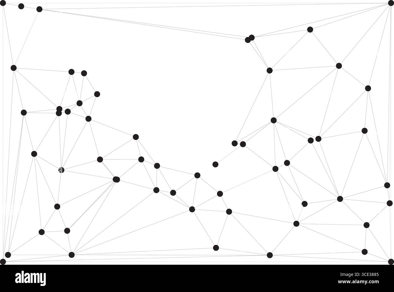 Fond de connexion réseau global pour la conception de bannière. Fond de ligne abstrait avec des points et des lignes de connexion. Réseau de connexion point polygone social Illustration de Vecteur
