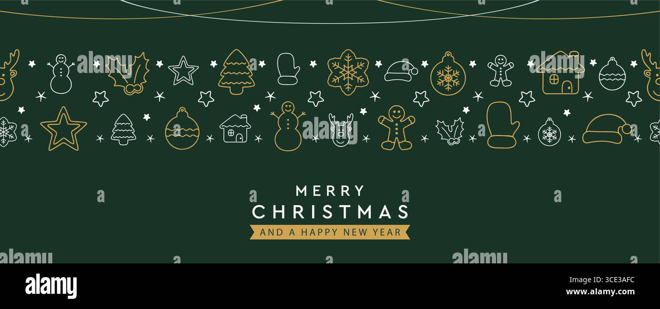 carte de joyeux noël avec illustration vectorielle de décoration sans couture Illustration de Vecteur