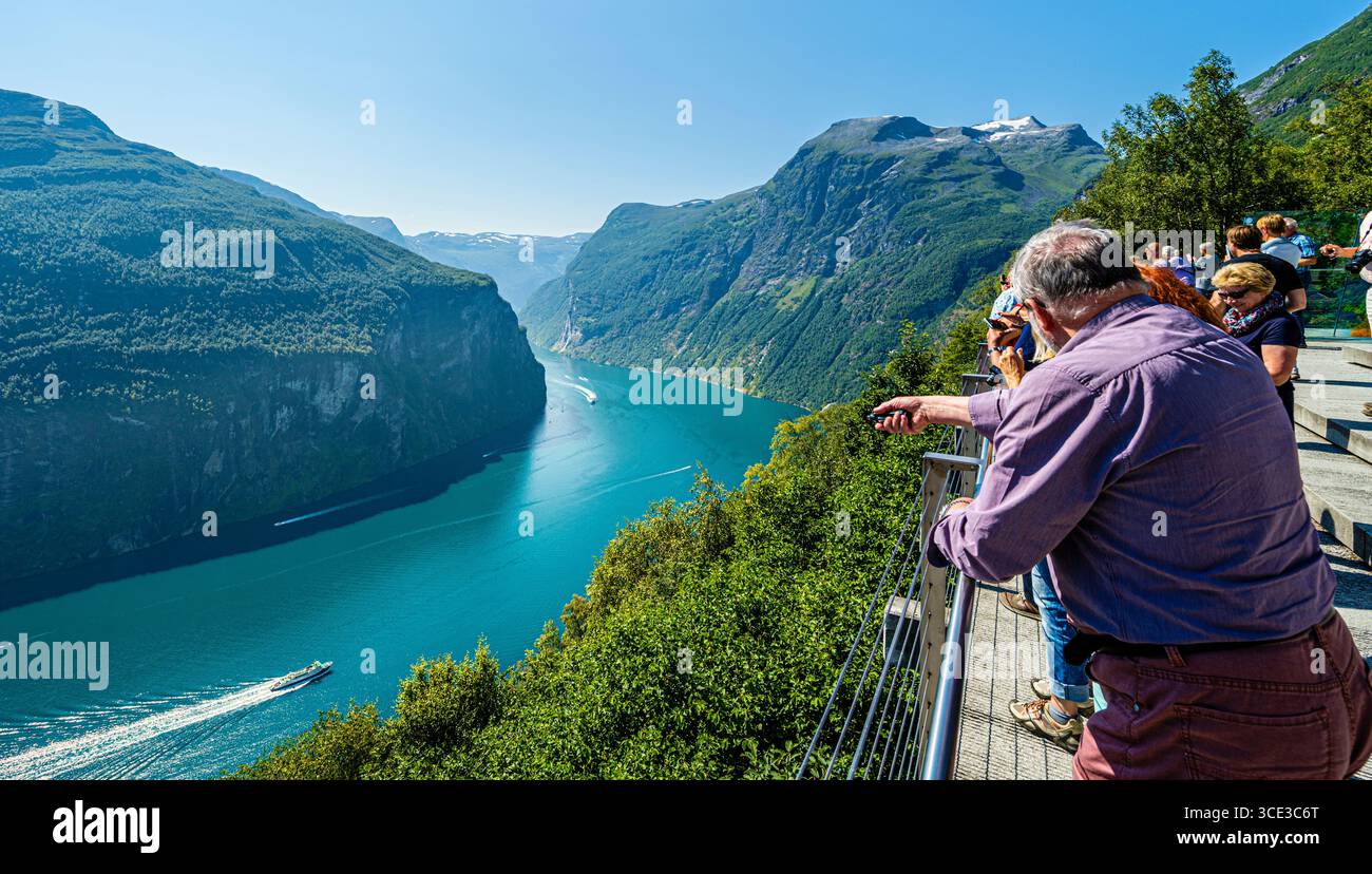 Le fjord de Geiranger en Norvège est inscrit sur la liste du patrimoine mondial de l'UNESCO. Banque D'Images