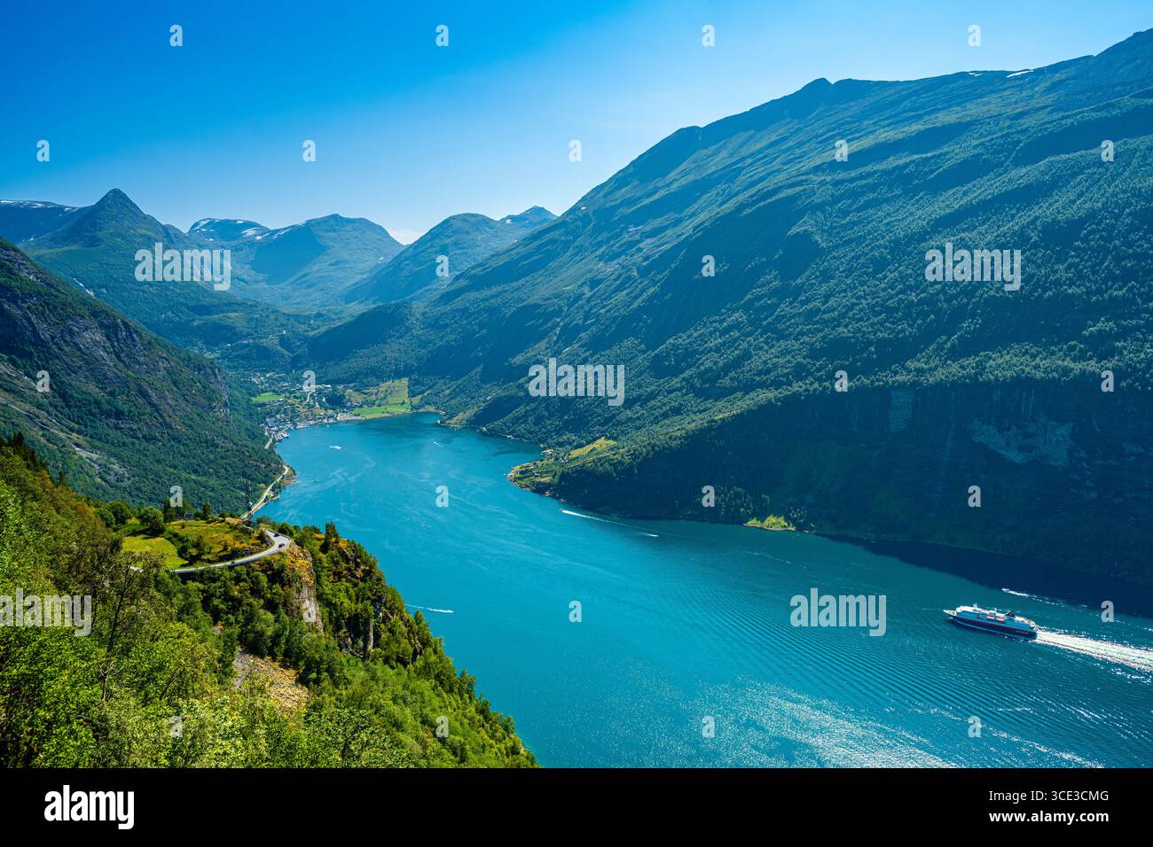 Le fjord de Geiranger en Norvège est inscrit sur la liste du patrimoine mondial de l'UNESCO. Banque D'Images