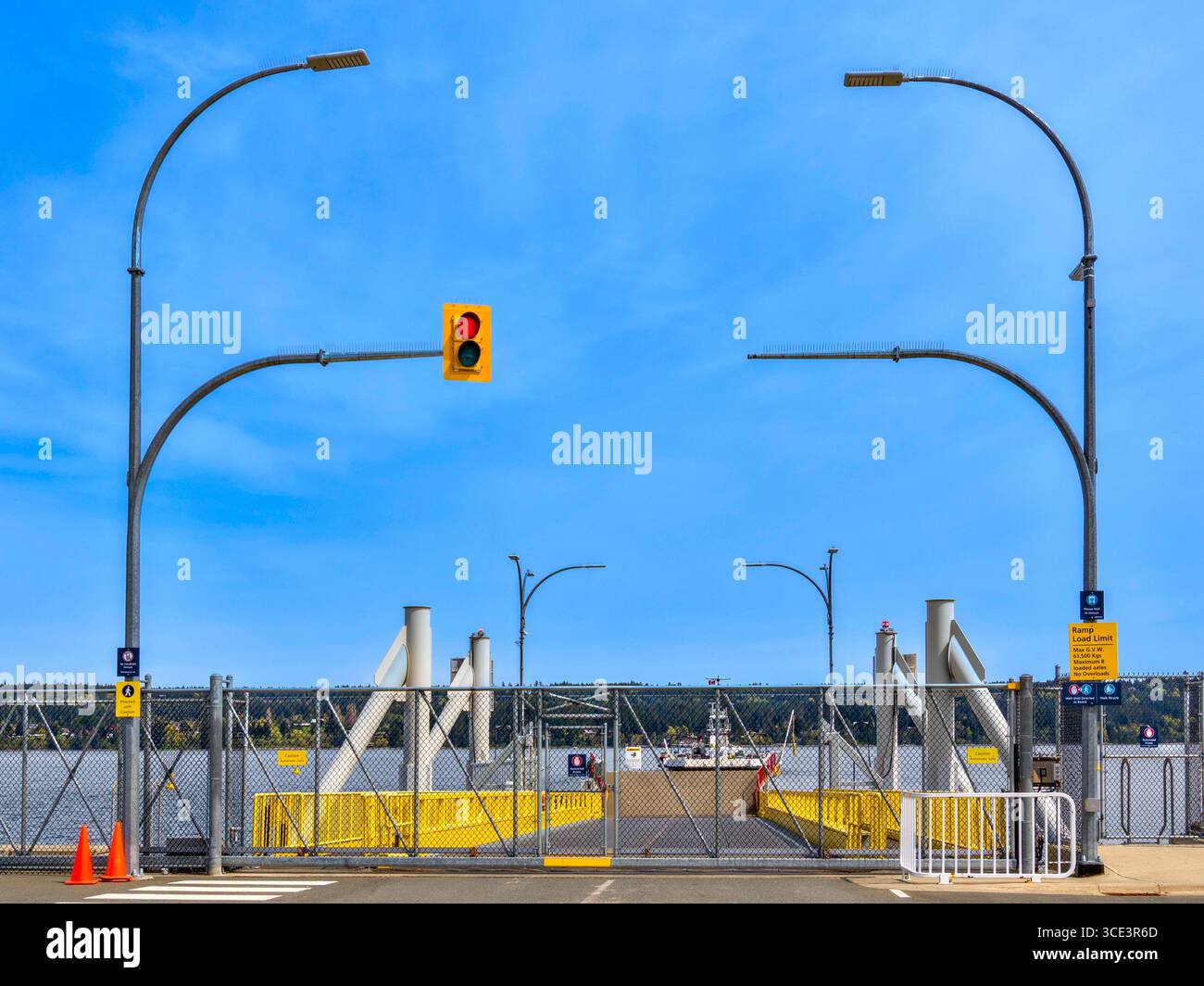 Terminal de traversier par câble BC Ferries sur l'île Denman, Colombie-Britannique, Canada. Banque D'Images