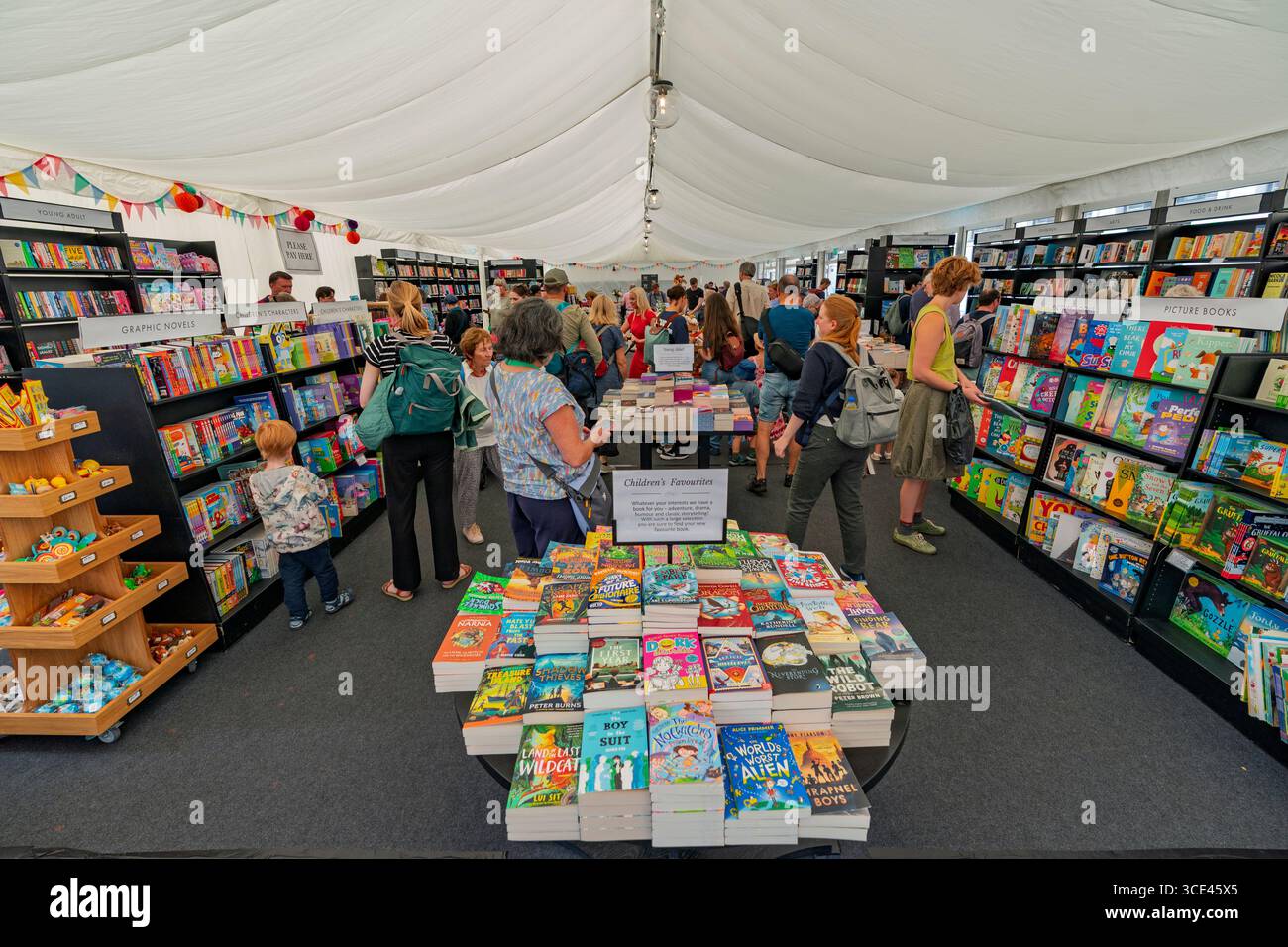 Vue de la librairie au Edinburgh Book Festival à Edinburgh futures Institute, Université d'Édimbourg, Édimbourg, Écosse, Royaume-Uni Banque D'Images