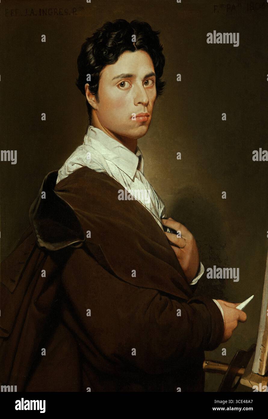 Autoportrait à l'âge de vingt-quatre ans 1804 par Ingres Jean Auguste Dominique 1780-1867 France française Banque D'Images