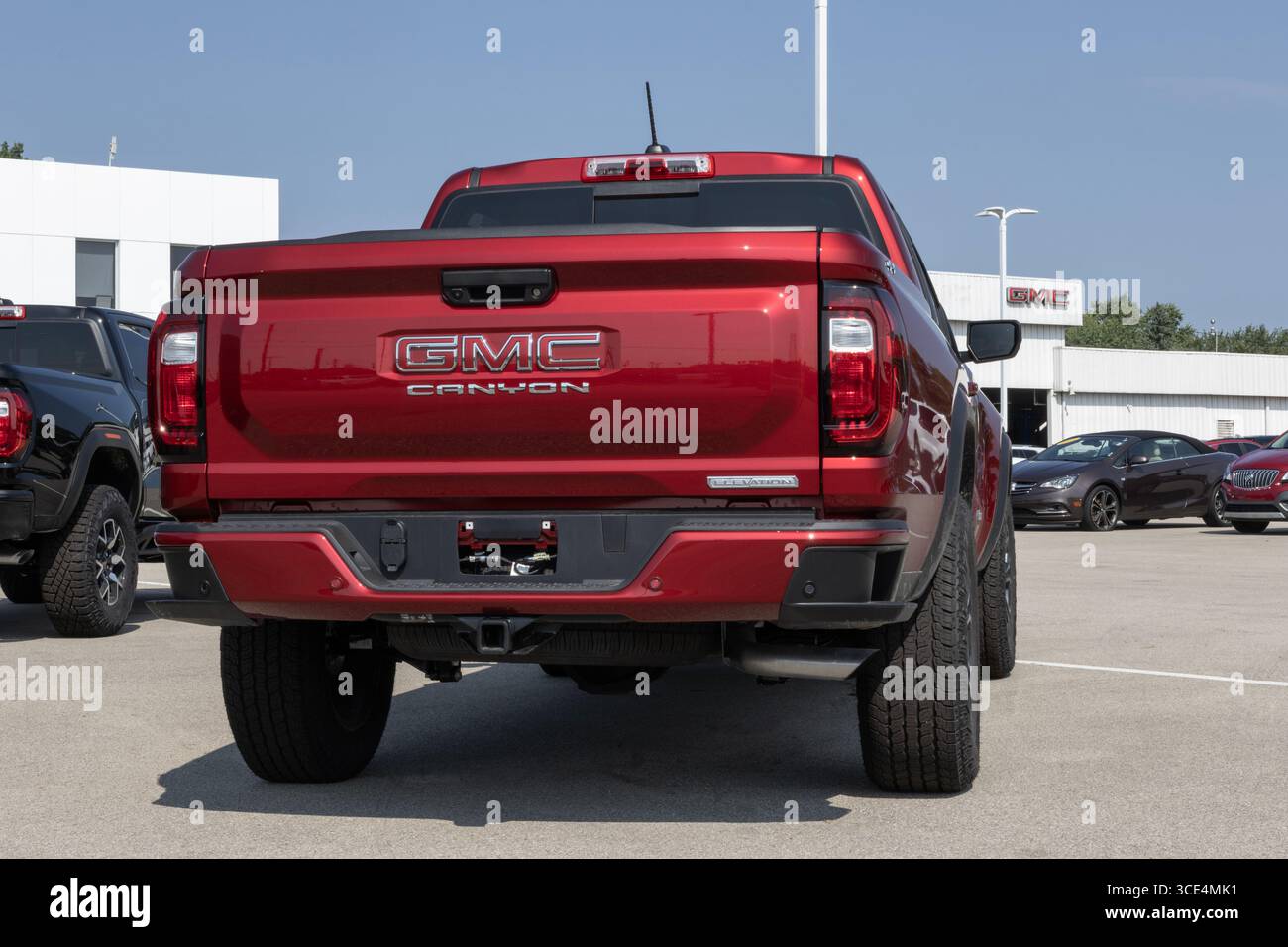 Indianapolis - 14 août 2025 : présentation du pick-up Canyon 4WD Elevation à cabine multiplace de GMC. GMC offre le Canyon avec un moteur TurboMax 4 cylindres de 2,7 l. MY :202 Banque D'Images