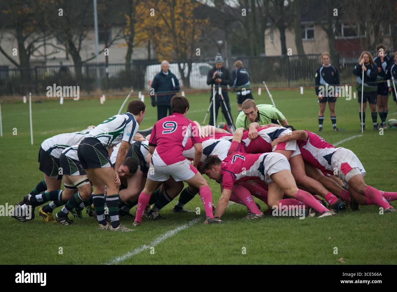 Un match universitaire de rugby entre l'Université Nottingham Trent (NTU) et une équipe universitaire adverse, qui s'est tenu sur le campus de Clifton de la NTU Banque D'Images