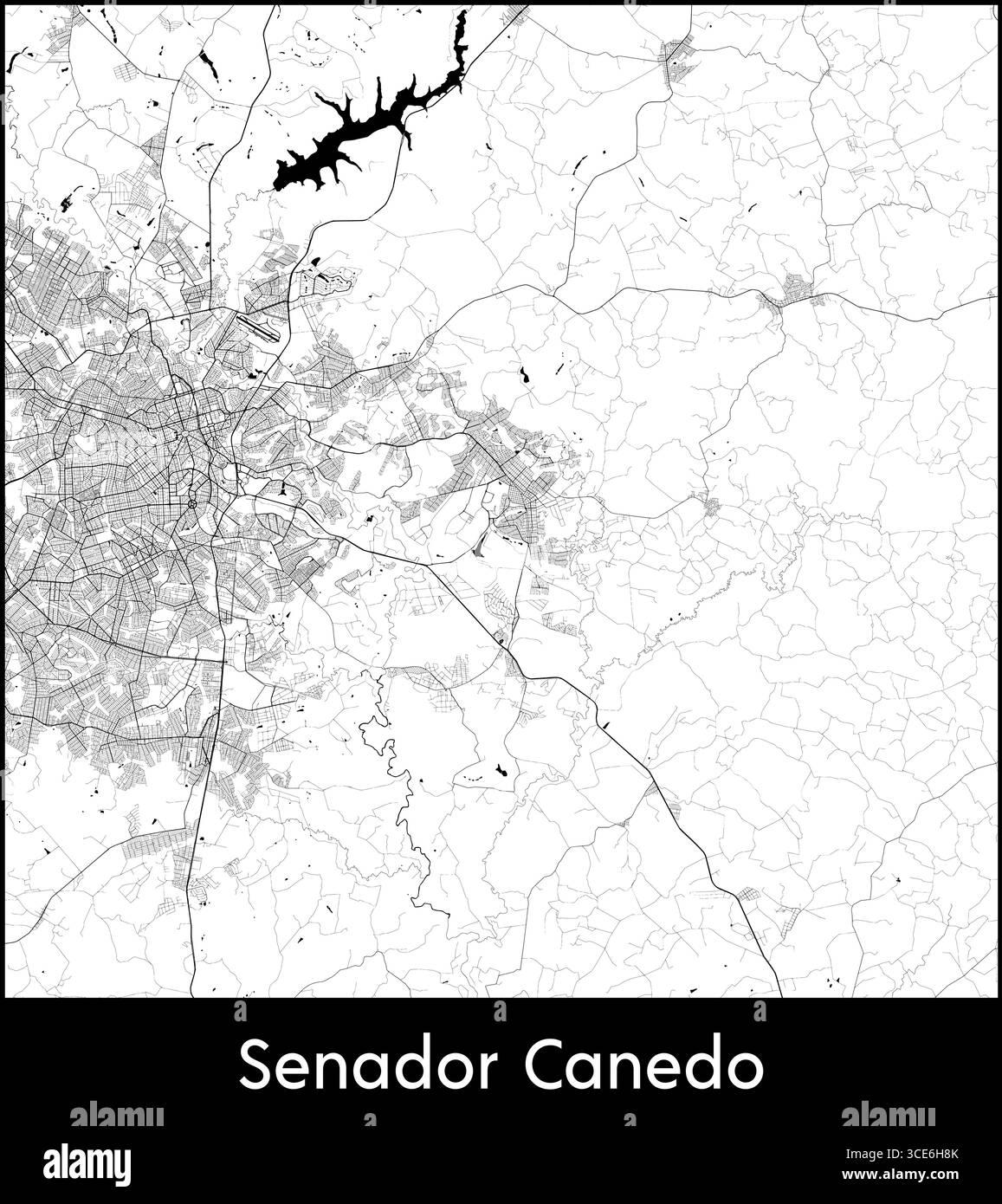 Carte de Senador Canedo, Brésil - affiche de la carte vectorielle topographique Illustration de Vecteur