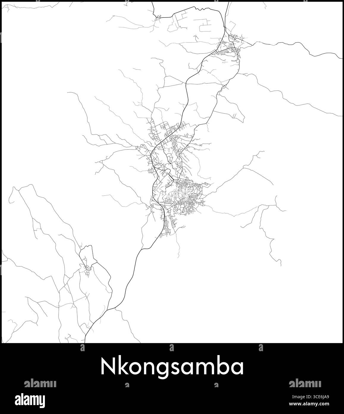 Carte de Nkongsamba, Cameroun - affiche de la carte vectorielle topographique Illustration de Vecteur