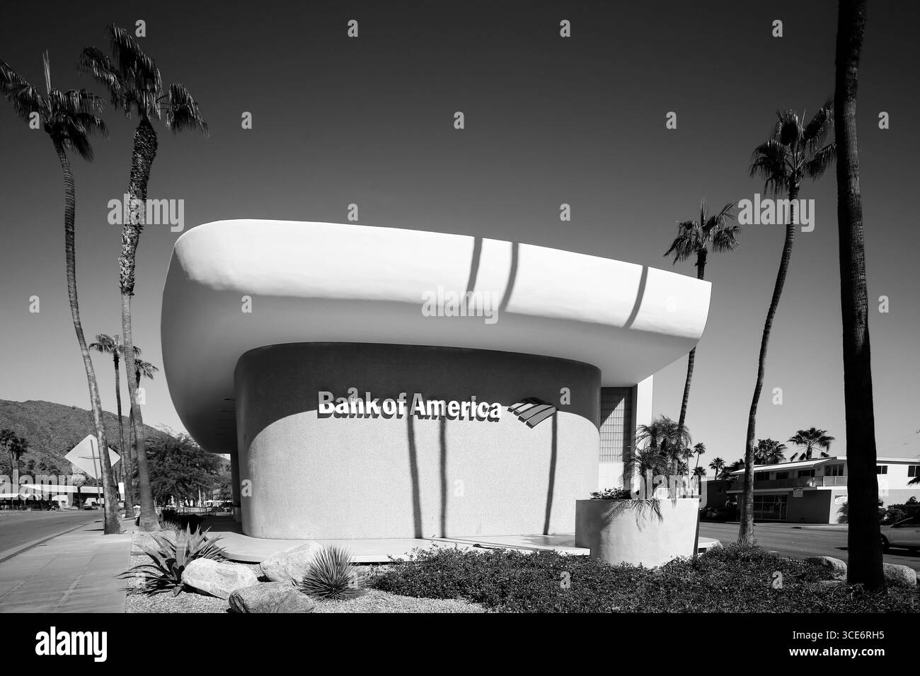Palm Springs, Californie - 19 août 2016 : Mid Century Modern architecture Bank of America à Palm Springs Banque D'Images