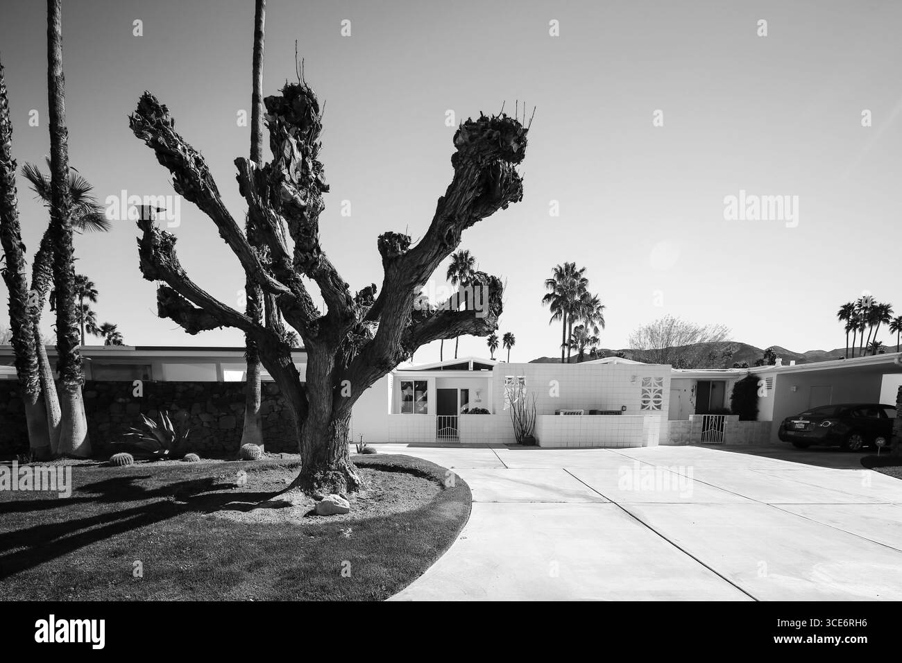 Palm Springs, Californie - 19 août 2016 : architecture moderne du milieu du siècle à Palm Springs Banque D'Images