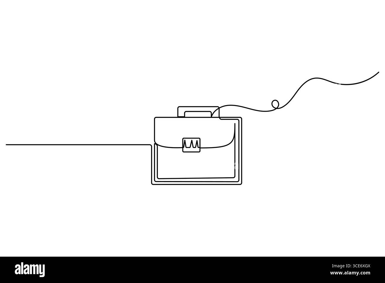 Porte-documents sac de bureau continu d'une ligne dessin de vecteur de contour. Illustration de Vecteur