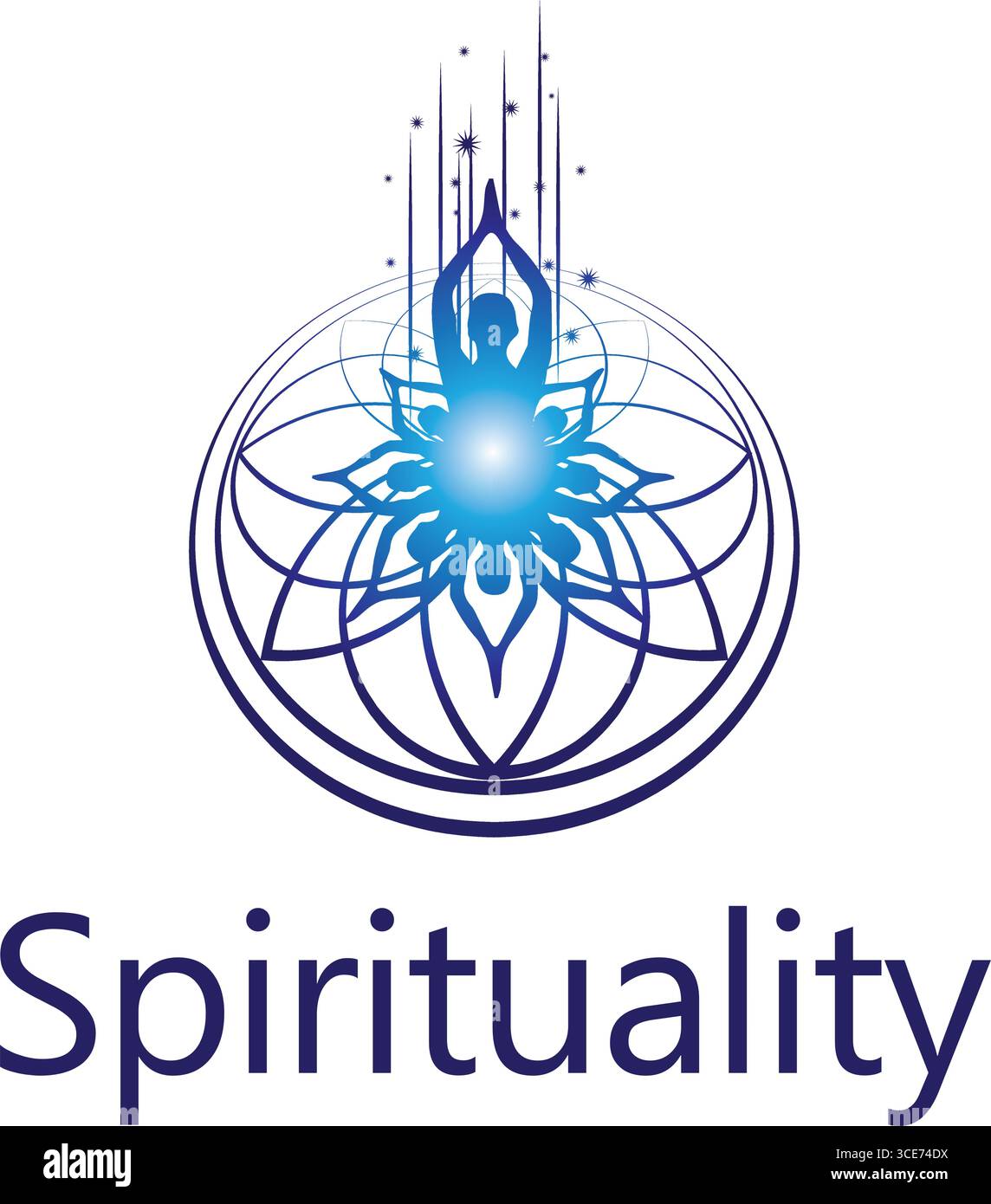 Homme dans le yoga pose bénédictions Illustration de Vecteur