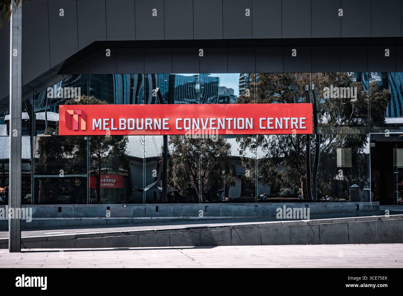 Melbourne, Australie - 21 janvier 2023 : le Melbourne Convention and Exhibition Centre, sur le quai sud de la rivière Yarra. Un lieu événementiel familier Banque D'Images