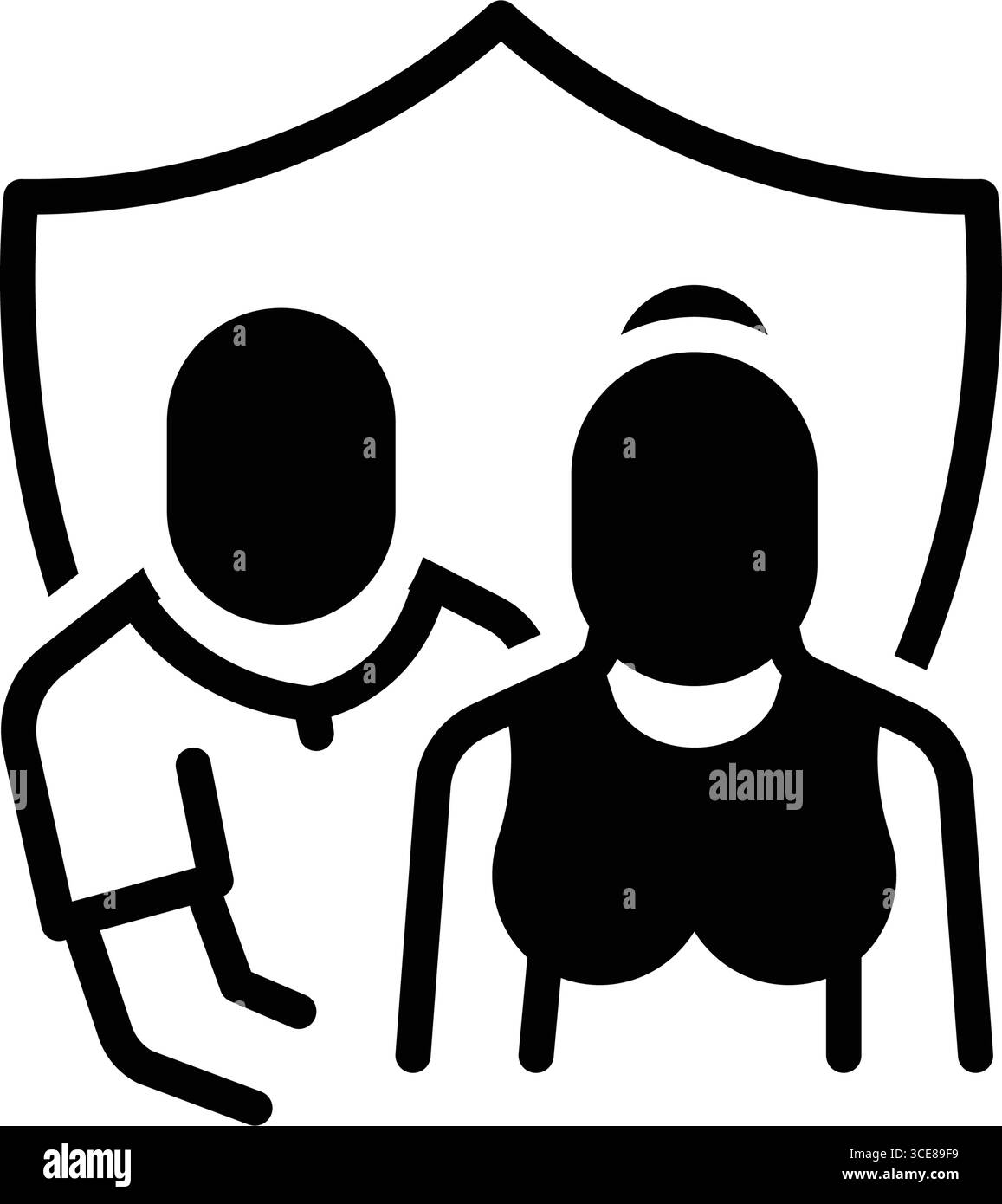 Icône pour le lien de protection, défendre Illustration de Vecteur