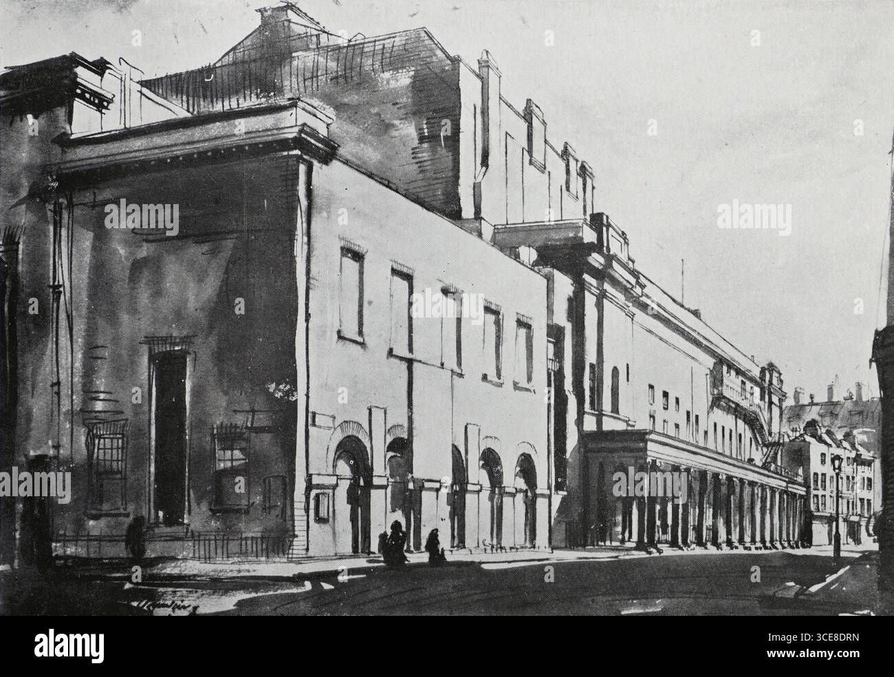 Théâtre Drury Lane ; dessin de Francis Unwin (1885-1925). Banque D'Images