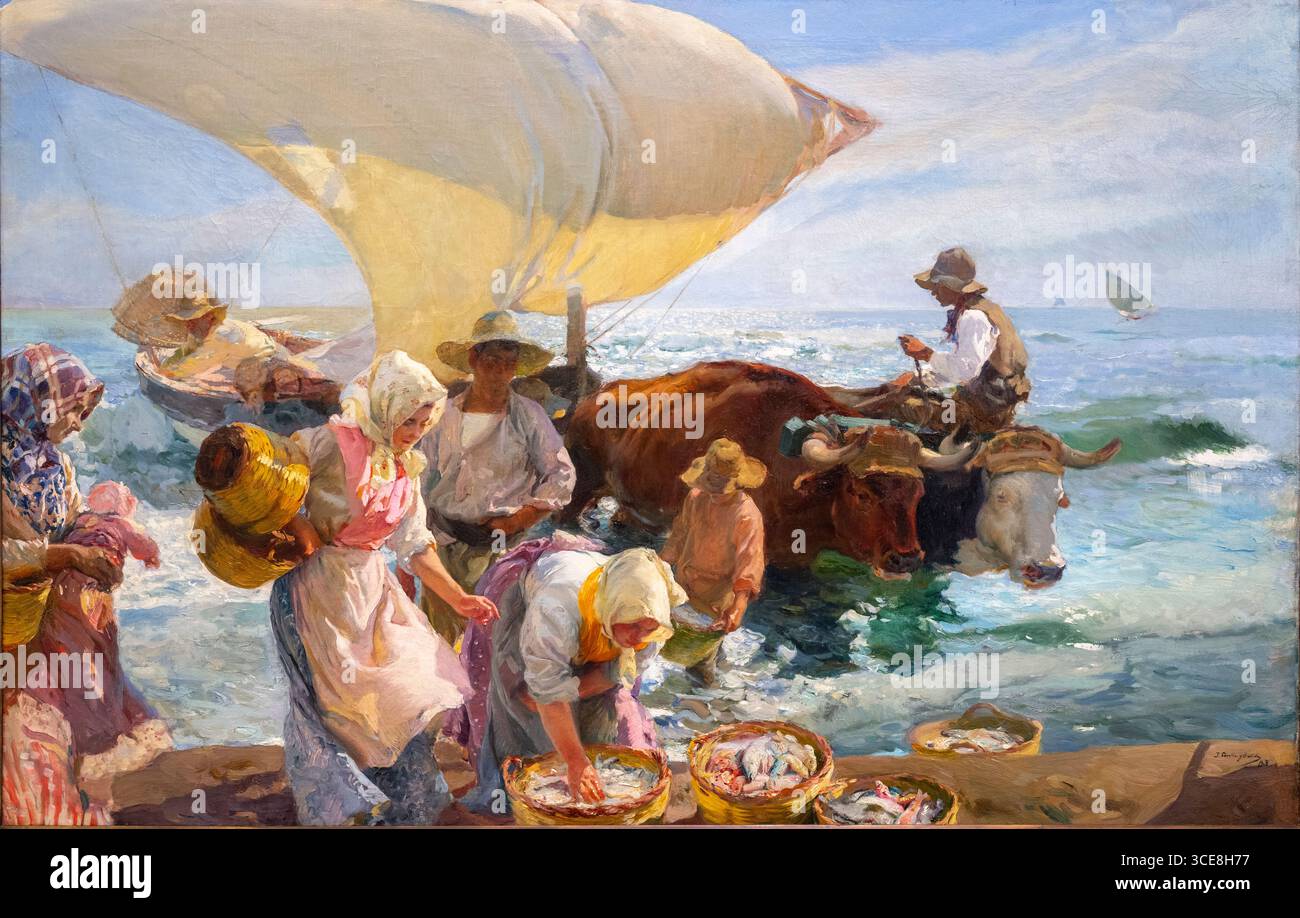 JOAQUIN SOROLLA (1863-1923) Buena pesca (bonne pêche) 1903. huile sur toile Banque D'Images