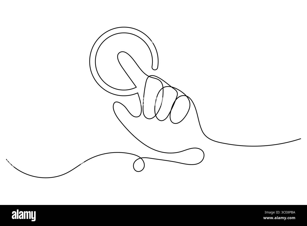 Icône de recherche dessin continu d'une ligne et style minimaliste isolent l'illustration vectorielle de contour Illustration de Vecteur