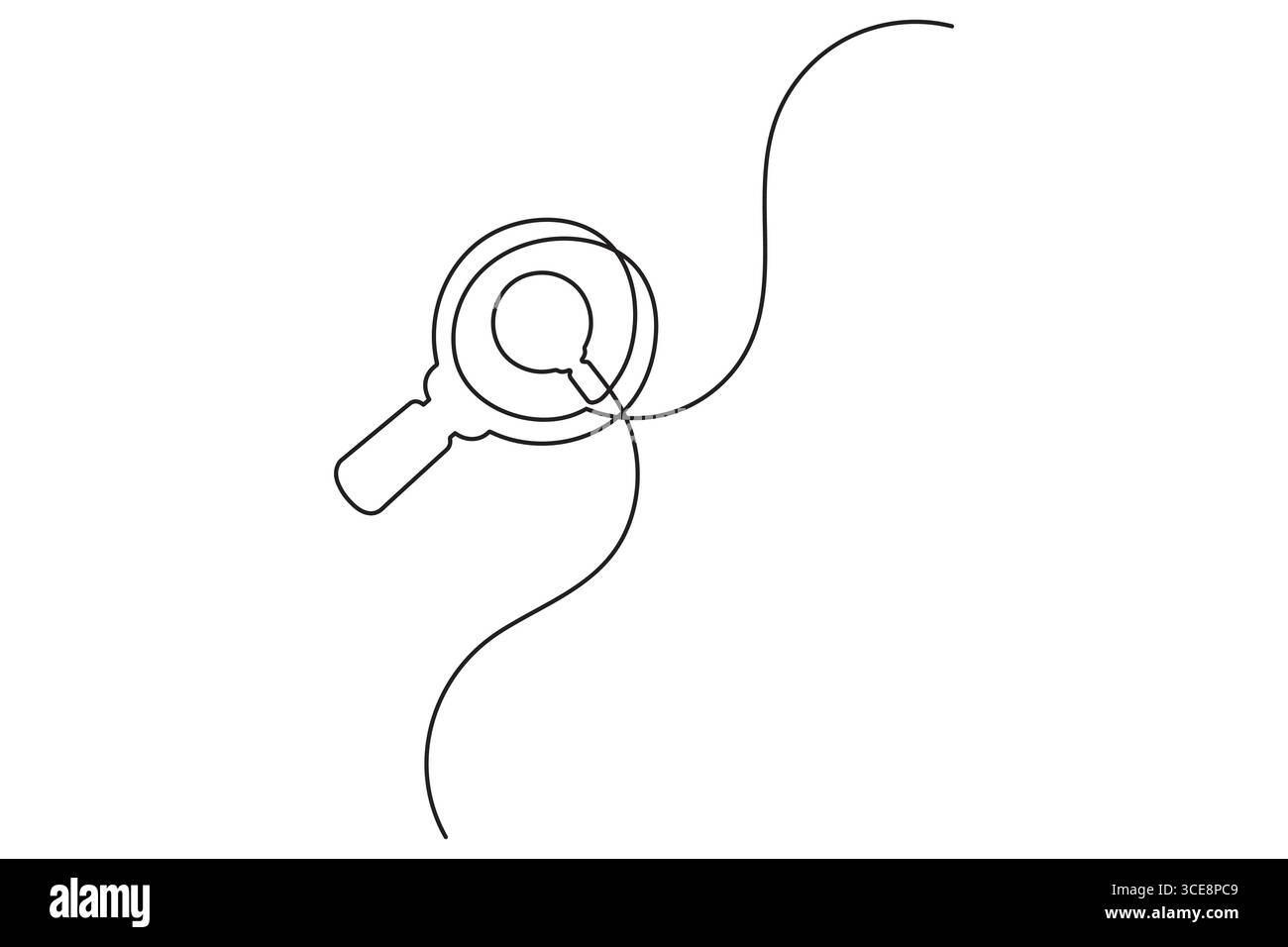 Icône de recherche dessin continu d'une ligne et style minimaliste isolent l'illustration vectorielle de contour Illustration de Vecteur