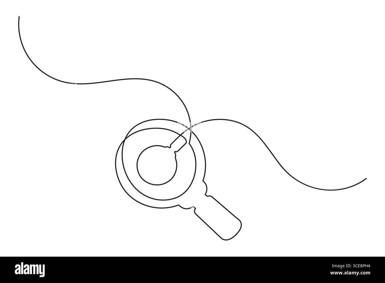 Icône de recherche dessin continu d'une ligne et style minimaliste isolent l'illustration vectorielle de contour Illustration de Vecteur