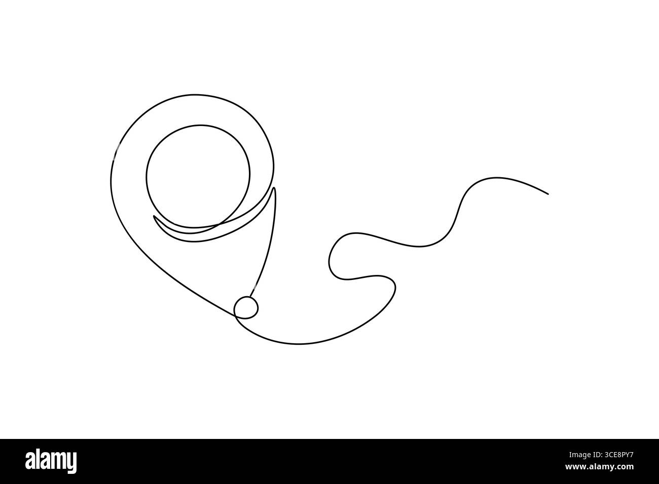 Icône de recherche dessin continu d'une ligne et style minimaliste isolent l'illustration vectorielle de contour Illustration de Vecteur