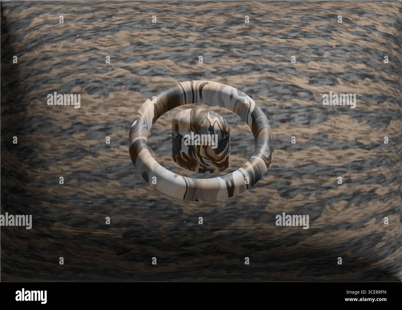 « Illustration vectorielle multipolaire abstraite, dessin au trait géométrique, conception scientifique moderne » Illustration de Vecteur