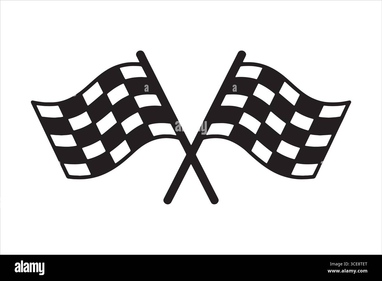 Icône drapeaux de course à carreaux croisés Illustration de Vecteur