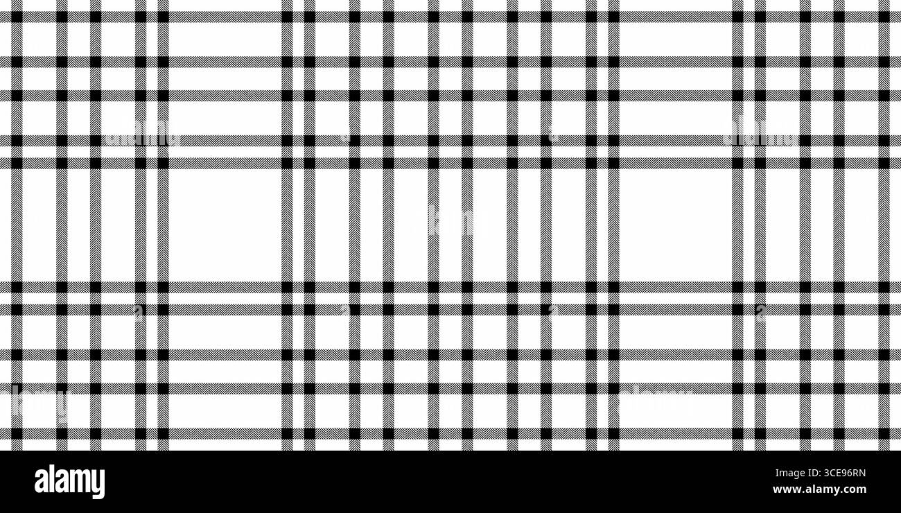 Tissu de tartan vecteur de salle à manger, textile sans couture à carreaux de chapeau. Fond de texture de motif écossais de géométrie dans la palette de couleurs blanche et noire. Illustration de Vecteur