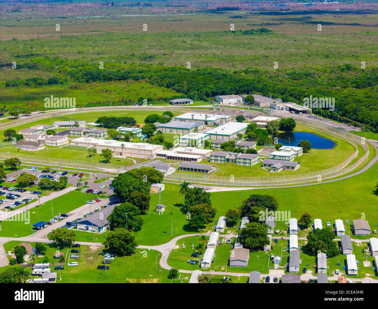 Photo aérienne Homestead Correctional institution FDC South Miami Banque D'Images