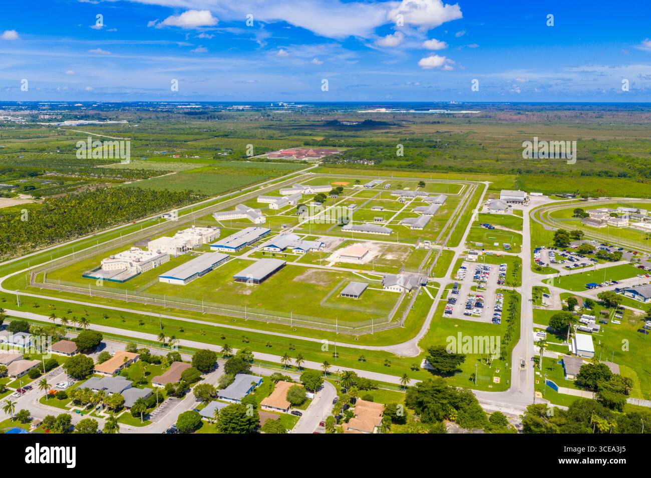 Photo aérienne Homestead Correctional institution FDC South Miami Banque D'Images