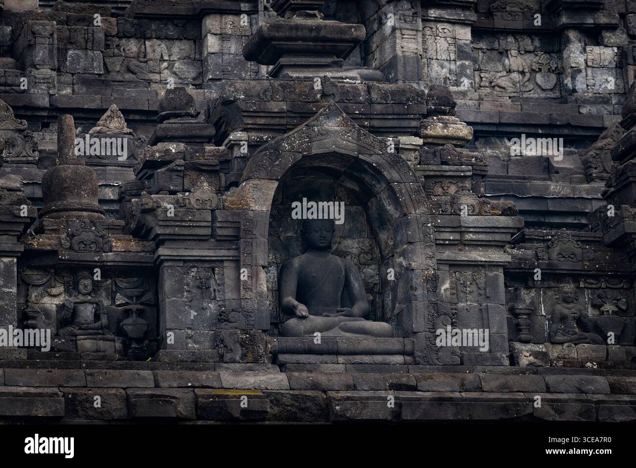 Temple Borobudur à Yogyakarta, Indonésie Banque D'Images