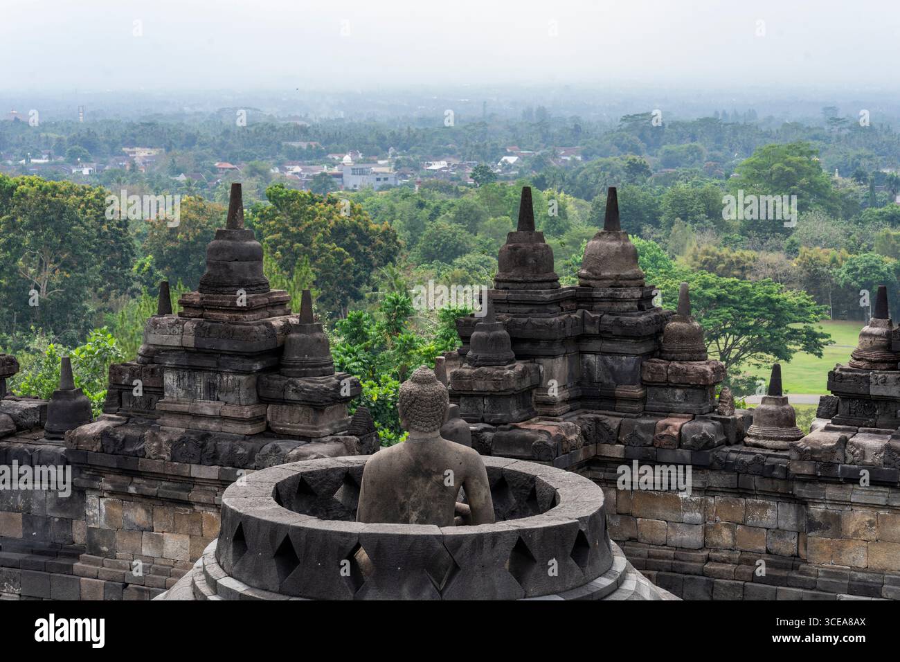 Temple Borobudur à Yogyakarta, Indonésie Banque D'Images