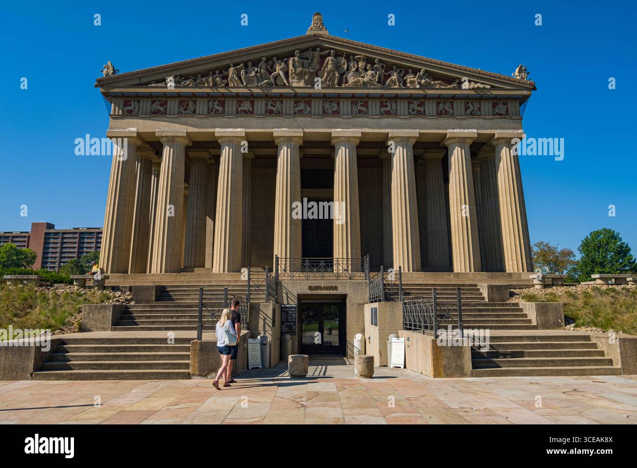 Réplique grandeur nature du Parthénon au parc Centennial, Nashville, Davidson County, California, USA Banque D'Images