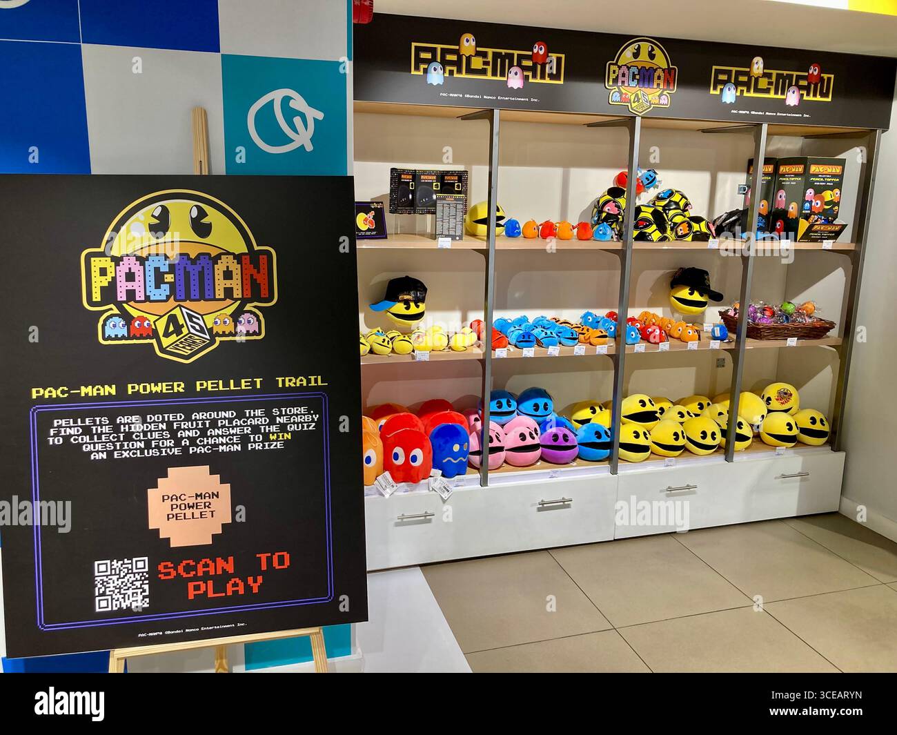 Produit officiel de PAC Man corner Banque D'Images