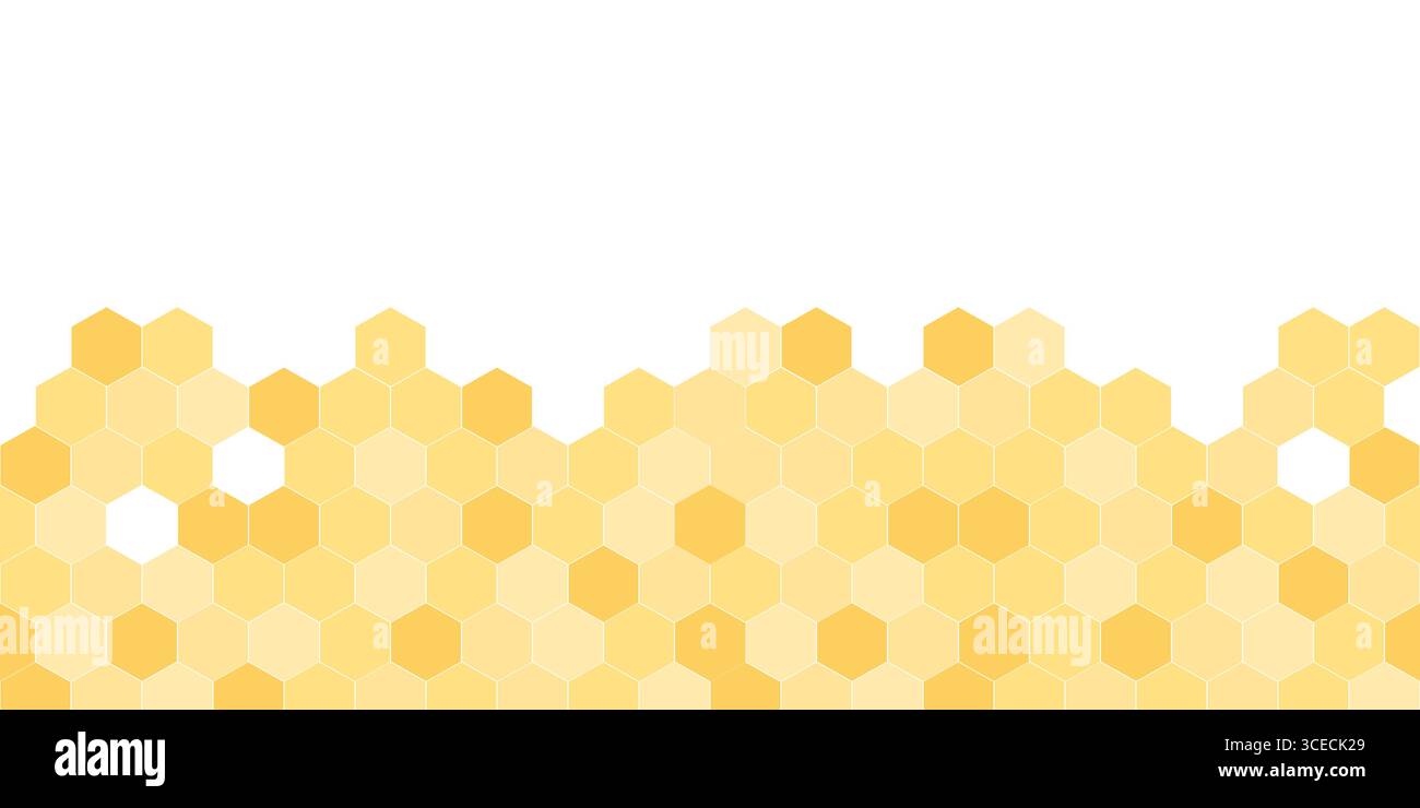 Motif de bordure sans couture avec nid d'abeilles. Conception de cadre d'apiculture mignon isolé sur fond blanc. Illustration vectorielle. Illustration de Vecteur