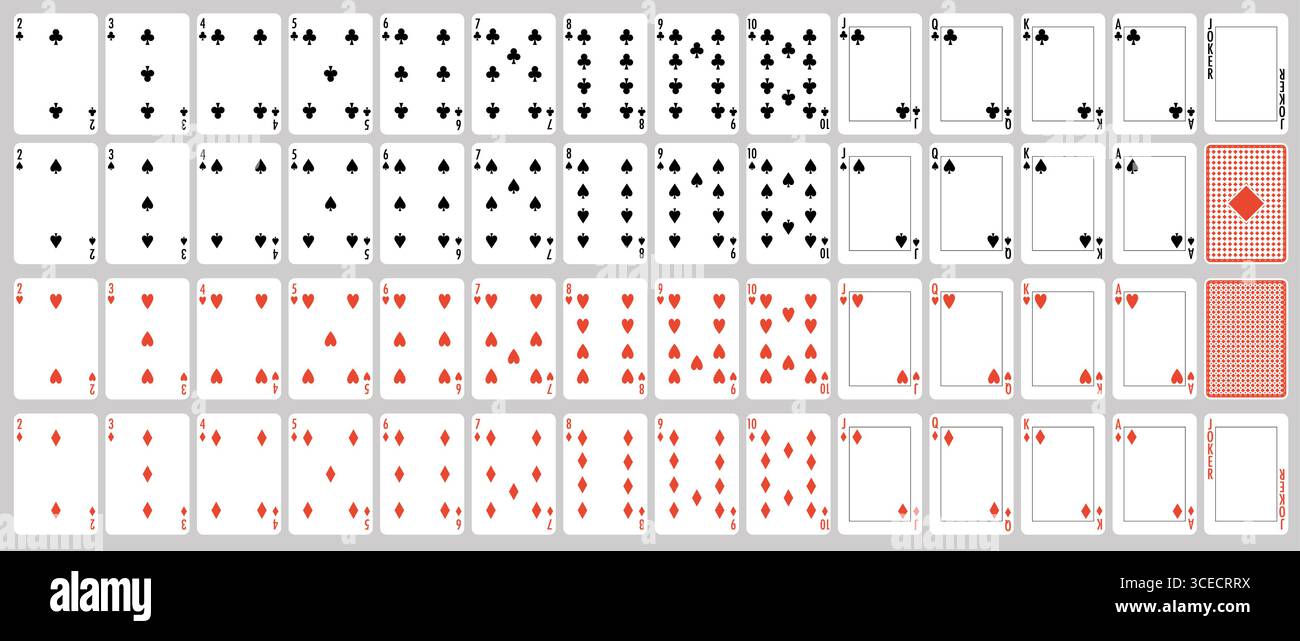 Modèle de cartes à jouer. Carte de poker de casino vierge maquette, kit de jeu d'échantillons imprimable pour jeu de cartes avec des cartes vides pour les personnages. Jeu de cartes vectorielles Illustration de Vecteur
