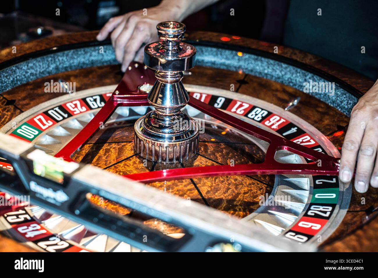 La roue de roulette du Casino est en cours d'entretien, Las Vegas Banque D'Images