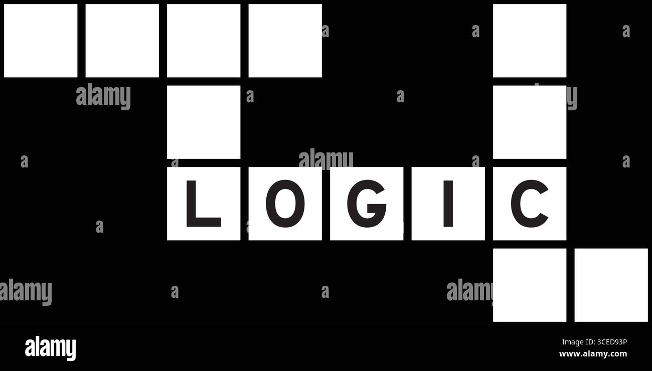 Lettre de l'alphabet dans la logique de mot sur fond de puzzle de mots croisés Illustration de Vecteur