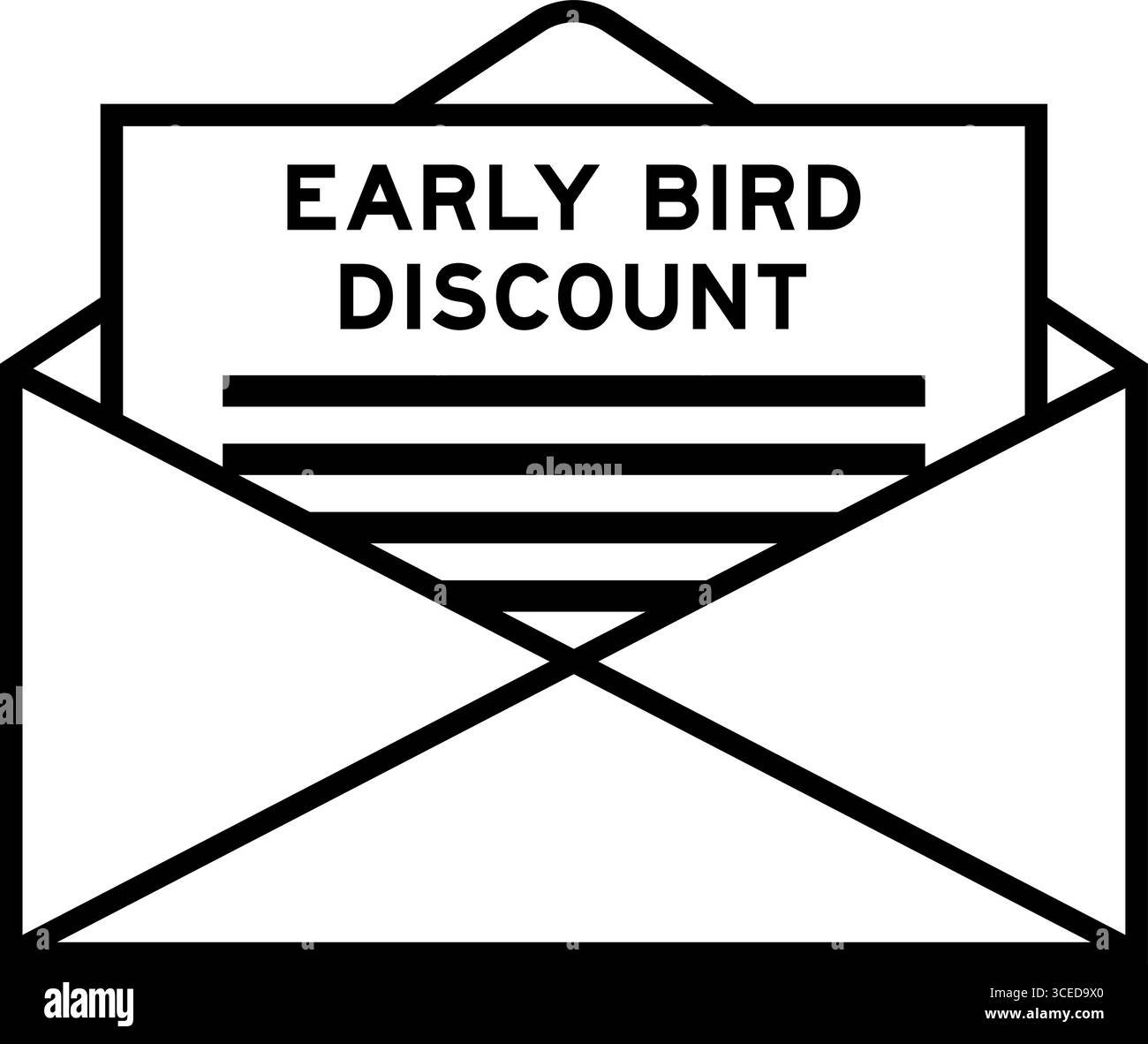 Enveloppe et lettre avec le mot Early Bird discount comme titre Illustration de Vecteur