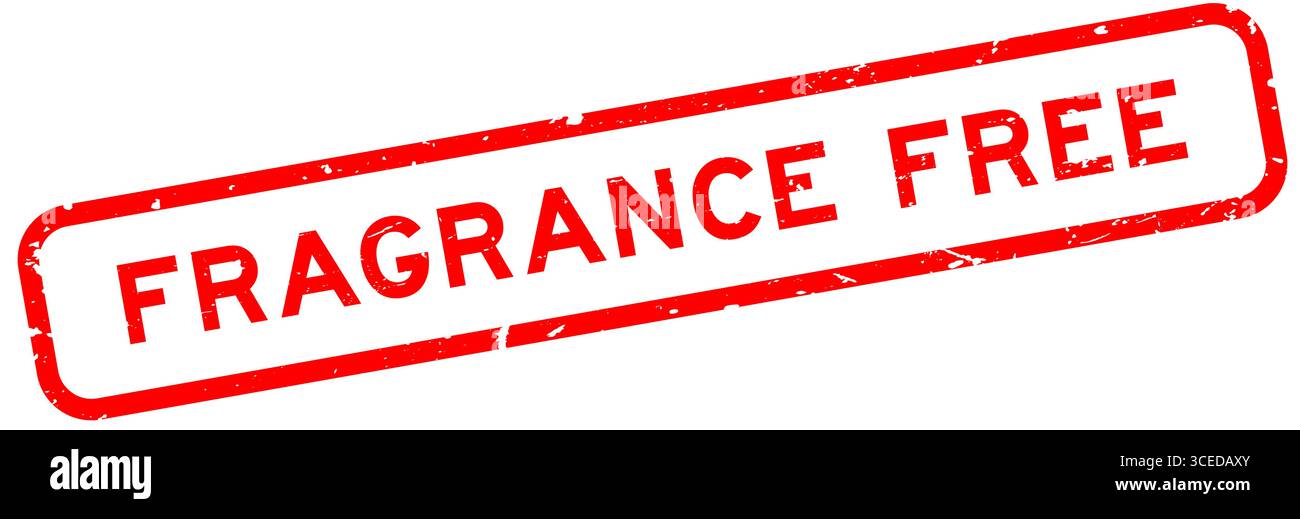 Timbre de joint en caoutchouc carré de mot sans parfum grunge rouge sur fond blanc Illustration de Vecteur