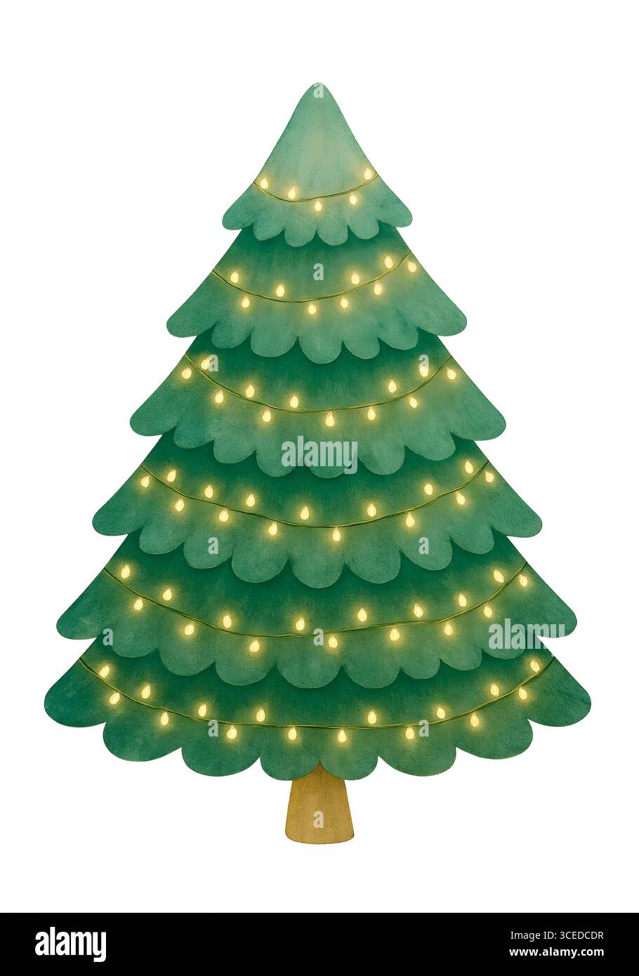 Illustration de Noël à l'aquarelle, éléments de fête et décorations Banque D'Images