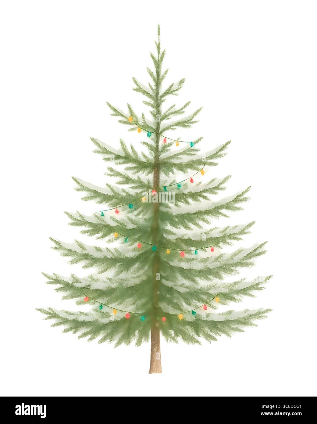 Illustration de Noël à l'aquarelle, éléments de fête et décorations Banque D'Images