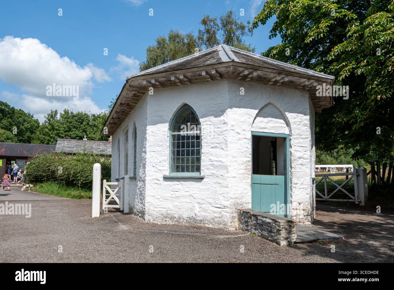 Musée national d'histoire de St Fagans, un musée en plein air dans le sud du pays de Galles, Royaume-Uni, et une attraction touristique populaire. Péage historique d'Aberystwyth Banque D'Images