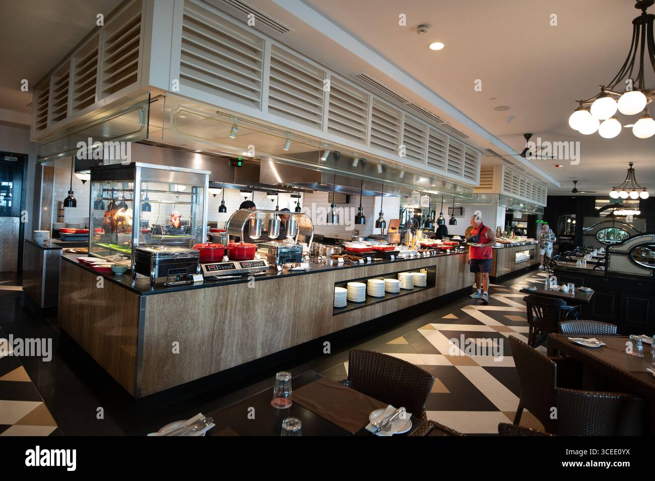 Dans le restaurant Sarkies, connu pour ses buffets, à l’hôtel Eastern & Orient à George Town, capitale de Penang en Malaisie. Les deux Banque D'Images