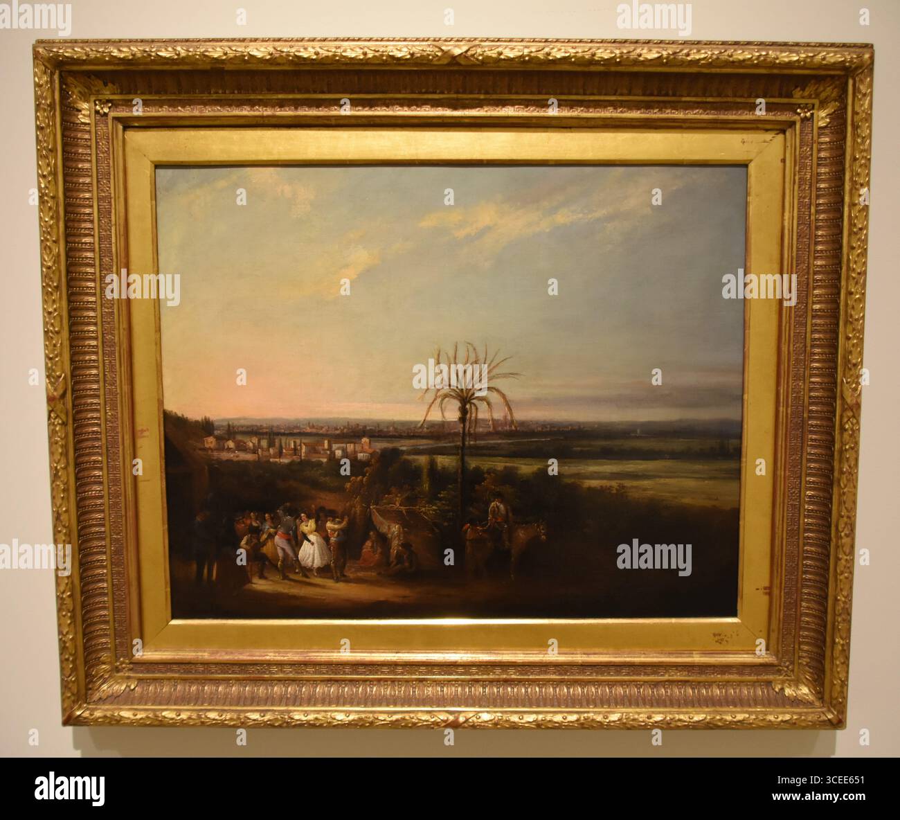 Manuel Barron y Carrillo, Sevilla 1814-1884. Fiesta Popular en los alrededores de Sevilla, 1845-1850. Oleo sobre lienzo Banque D'Images