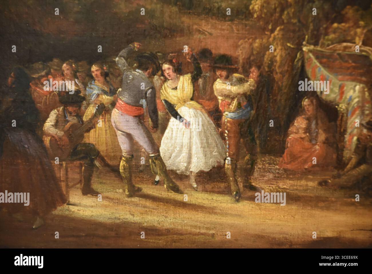Manuel Barron y Carrillo, Sevilla 1814-1884. Fiesta Popular en los alrededores de Sevilla, 1845-1850. Oleo sobre lienzo Banque D'Images