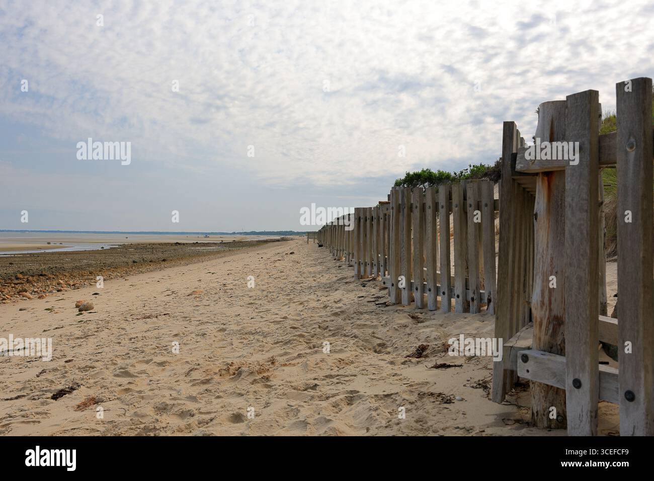 La barrière de neige sert de barrière de sable de plage pour empêcher les dunes de s'éroder Banque D'Images La barrière de neige sert de barrière de sable de plage pour empêcher les dunes de s'éroder Banque D'Images